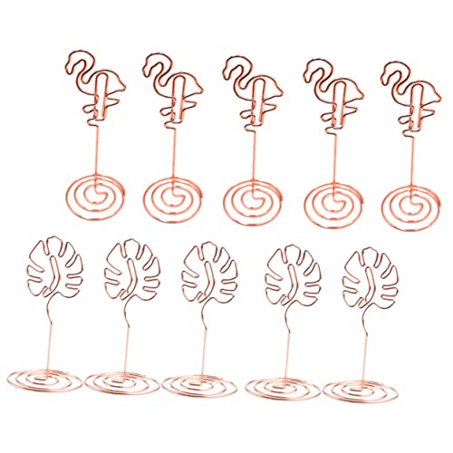 Gatuida 1 Satz Teiliges Set Flamingo Monstera Memo Clips Tischkartenhalter für Hochzeiten und Partys Dekorative Fotoklammern Roségold für Ihre Büro und Hausdekoration von Gatuida