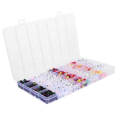 Gatuida 1 Schachtel Acryl Buchstaben Perlen DIY Schmuck Basteln Leicht Alphabet Perlen für Armbänder Halsketten Freundinnen Zubehör von Gatuida