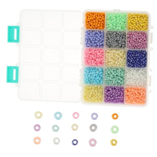 Gatuida 1 Schachtel Bunte Glasperlen DIY Schmuckherstellung Kleine Glatte Perlen für Armbänder Halsketten Charms Farbige Bastelperlen zum Auffädeln und Kreativarbeiten von Gatuida