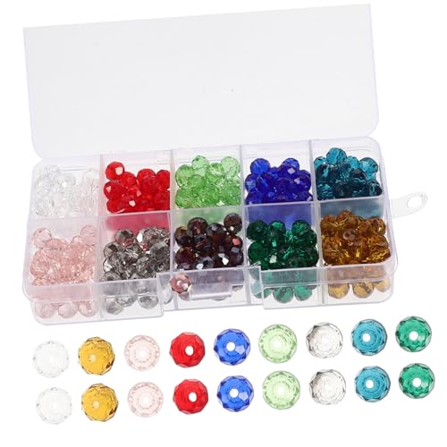 Gatuida 1 Schachtel Bunte Glasperlen für Schmuckherstellung DIY Bastelzubehör Facettierte Rundperlen für Armbänder und Kreative Projekte von Gatuida