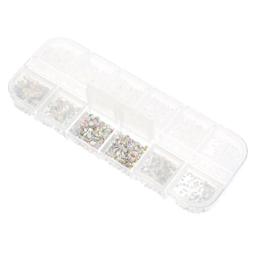 Gatuida 1 Schachtel Fächer Nagel Flache Rückseite Nail Art Supplies Strasssteine Weiß Ab Ab Langlebig Sicher für DIY Nageldesign für Nail Art Liebhaber von Gatuida