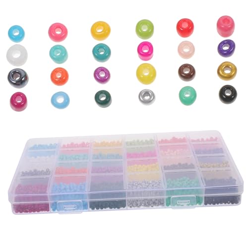 Gatuida 1 Schachtel Farben Glasperlen DIY Schmuck Bastelperlen Armband Halskette Zubehör Vielseitig zum Auffädeln für Armbänder und Halsketten von Gatuida
