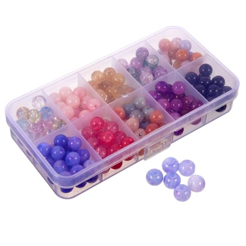 Gatuida 1 Schachtel Glasperlen Rund Glatt für Schmuckherstellung DIY Armband Halskette Ohrringe Natürliche Farbige Perlen von Gatuida