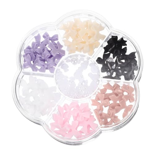 Gatuida 1 Schachtel Nail Charms Set mit Schleifen und Perlen DIY Nagelkunst Dekoration für Eleganten Modischen Look für Anlässe Wie Partys Schule und Feiern Perlen Bunten Farben von Gatuida