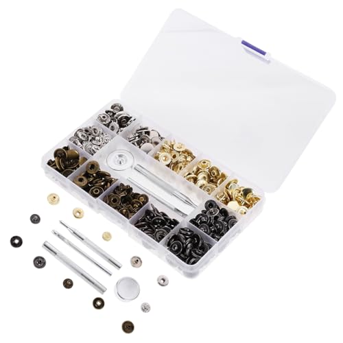 Gatuida 1 Schachtel No Sew Druckknopf Farben mit Installationswerkzeug für Kleidung Taschen Praktische Eisen Knöpfe für DIY Projekte und Handwerk Gatuida 1 Schachtel No Sew Druckknopf Farben mit Installationswerkzeug für Kleidung Taschen Praktische Eisen Knöpfe für DIY Projekte und Handwerk von Gatuida