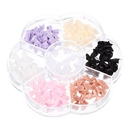 Gatuida 1 Schachtel Schleifen Perlen Nail Charms Set Nageldekorationen Harz Perlen mit Buntem Band für Stilvolle Nagelkunst DIY Nail Art Zubehör für Besondere Anlässe von Gatuida