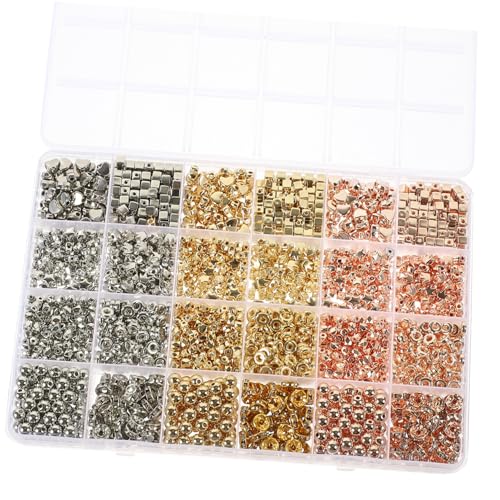 Gatuida 1 Schachtel Teiliges Perlen Schmuckherstellung Bunte Spacer Perlen DIY Bastelset für Armbänder Halsketten Freundschaftsarmbänder mit Glatten Farbenfrohen für Originelles von Gatuida