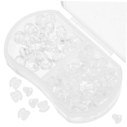 Gatuida 1 Schachtel Transparente Ohrstecker Verschlüsse Earring Backs aus Flexiblem Silikon Teiliges mit Mittlerer Hautfreundlich und Sicher für DIY Schmuck und Ohrstecker Zubehör von Gatuida