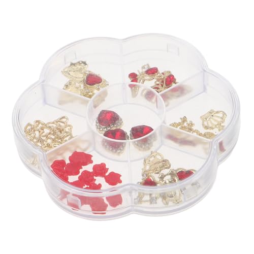 Gatuida 1 Schachtel Valentinstag Nail Art Strass Charms Herz Schmetterling Krone Nagelschmuck aus Langlebiger Legierung Glänzende Flache Rückseite Nagelsteine für Hochzeiten Geburtstage von Gatuida