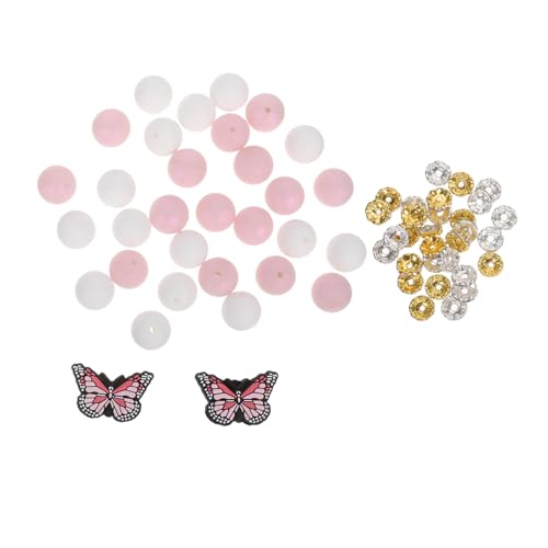 Gatuida 1 Set Perlen Für Schlüsselanhänger-bastelset, Runde, Bonbonfarbene, Lose Silikonperlen Für Diy-, Armbänder, Schmuck, Bastelbedarf von Gatuida