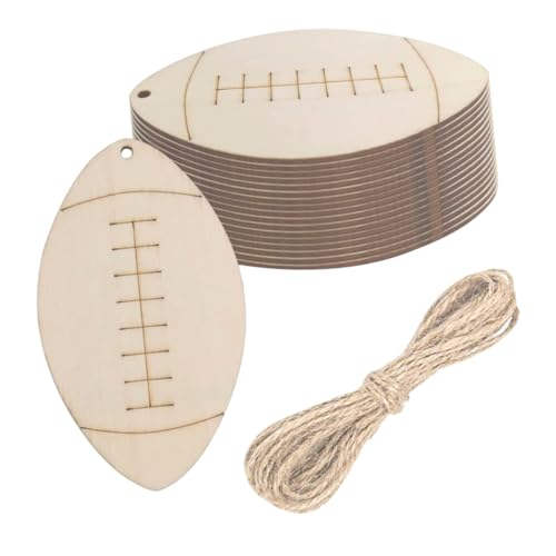 Gatuida 1 Set Rugby Hängedeko Fußball Ausschnitte Fußball Unlackierte Leere Holzschilder Holzspäne Zum Bemalen Ornamente Zum Bemalen Holzrohlingsausschnitte Holzrohlinge von Gatuida