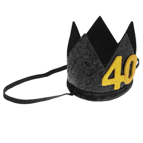 Gatuida 1 Stück Geburtstagshut Gastgeschenk zum 40. Geburtstag Partyhüte für Erwachsene 40. Krone Fun Hut Geburtstagsmützen für Erwachsene Geburtstagsfeier Feierliche Hüte Hut- Vlies von Gatuida
