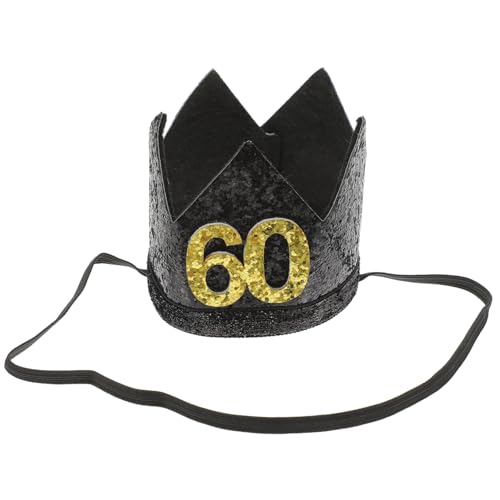 Gatuida 1 Stück Geburtstagshut goldene geburtstagskrone dekorativer Partyhut Krone zum 50. Geburtstag Rosa Hüte Geburtstagsfeier Hut Geburtstagsfoto -Foto -Requisite Feierhut Vlies Schwarz von Gatuida