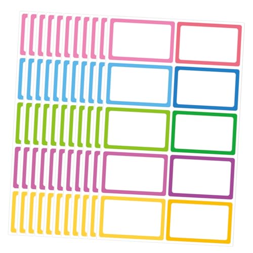 Gatuida 10 Blatt Beschreibbare Namensetiketten mit Farbiger Umrandung Selbstklebende Blanko Aufkleber Kleine Klassifizierungs Sticker Haftende Namensschilder zum Organisieren Leicht von Gatuida