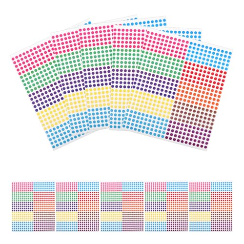 Gatuida 10 Blatt Bunte Rundpunkt Sticker Abnehmbare Selbstklebende Etiketten für Einfache Organisation Farbige Punkte für Büro und Schule von Gatuida