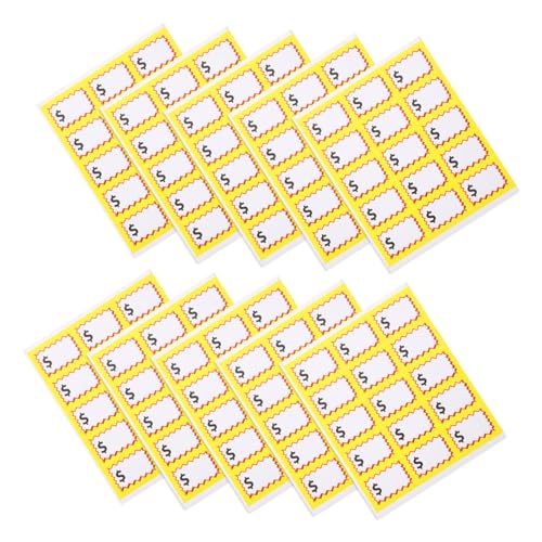 Gatuida 10 Blatt Preisschilder Selbstklebend für Flohmärkte Wetterfeste Preisschilder mit Starkem Kleber Beschreibbare für Einzelhandel und Garagenverkauf Einfach Anzubringen Gatuida 10 Blatt Preisschilder Selbstklebend für Flohmärkte Wetterfeste Preisschilder mit Starkem Kleber Beschreibbare für Einzelhandel und Garagenverkauf Einfach Anzubringen von Gatuida