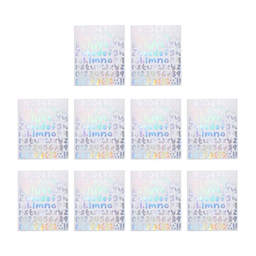 Gatuida 10 Blatt Selbstklebende Alphabet und Zahlen Aufkleber DIY Holografische Vinyl Sticker für Kreative Dekoration Einfach Anzubringen für Scrapbooking und Gatuida 10 Blatt Selbstklebende Alphabet und Zahlen Aufkleber DIY Holografische Vinyl Sticker für Kreative Dekoration Einfach Anzubringen für Scrapbooking und von Gatuida