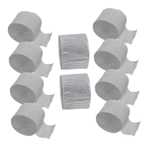 Gatuida 10 Rollen Silber Krepppapier Deko-bänder Flexible und Reißfeste Party-streamers für DIY Geburtstags- Hochzeits Festtagsdekorationen von Gatuida
