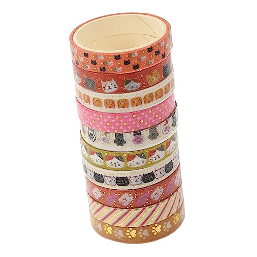 Gatuida 10 Rollen Washi Tape Haustier Muster für Scrapbooking Dekoratives Klebeband Geeignet für DIY Projekte Tagebuch und Einfach zu Kleben und Abzureißen von Gatuida