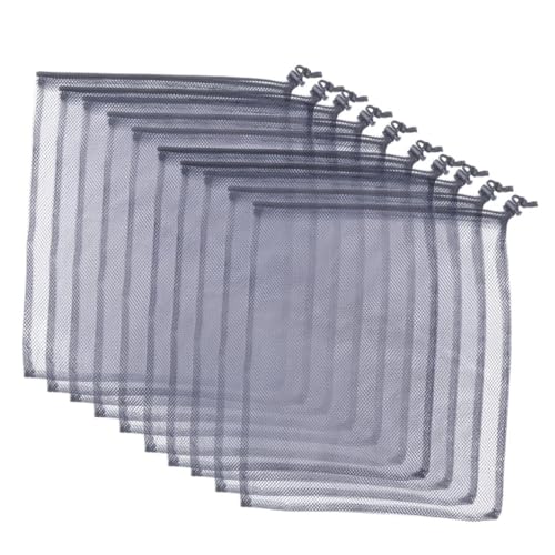 Gatuida 10 Stk Teiliges Mesh Tragetaschen für Badutensilien Atmungsaktiv Leicht Wasserabflussfähig Vielseitig für Reisen Schwimmbad Camping und Badorganisation Schwarz von Gatuida