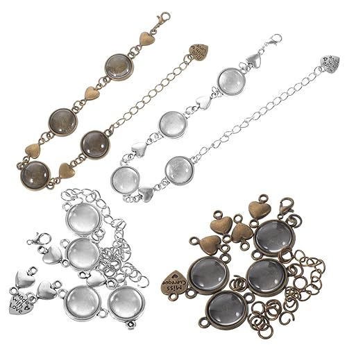 Gatuida 10 Stück Armband Lünette Einstellungen Schmuck Herstellung Blanko Armbänder DIY Zubehör Antik Blau Silber für Kreative Handarbeiten von Gatuida