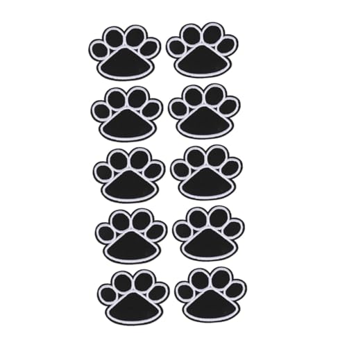 Gatuida 10 Stück Aufkleber Für Hundepfoten Patch Mit Tierapplikation Hund Gestickter Aufnäher Pfotenpflaster Pfotenschutz Für Hunde Kleidungsstück Patch Lustig Welpe Haustiere Stoff Black von Gatuida