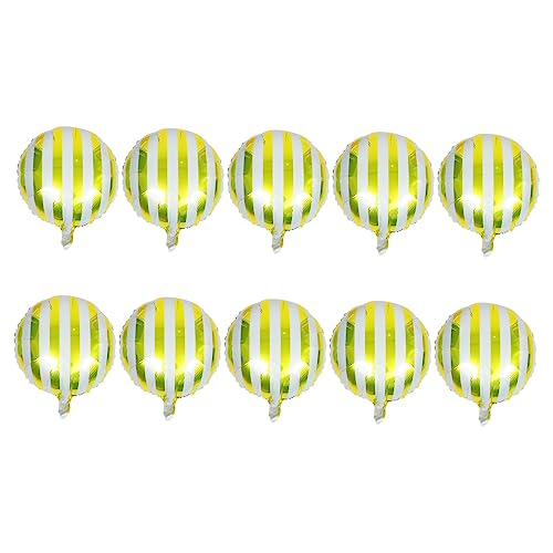 Gatuida 10 Stück Bonbonfarbene Luftballons Party Heiraten Hochzeit Leicht Zu Aufblasen Luftballons Dusche Dekorationen Runder Gestreifter Ballon Sortiert Bunt Golden Aluminiumfolie von Gatuida