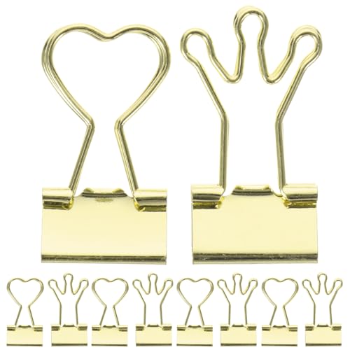 Gatuida 10 Stück Büroklammern Herzform Dekorative Binder Clips Multifunktionale Metallklammern für Dokumente Notizen und Kreative Projekte für Büro und Zuhause von Gatuida