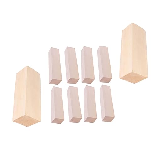 Gatuida 10 Stück DIY Holzblock Unbehandelte Holzblöcke für Kunsthandwerk und Schnitzprojekte zum Bemalen und Gestalten Robuste und Glatte Oberfläche für Kreative Projekte von Gatuida