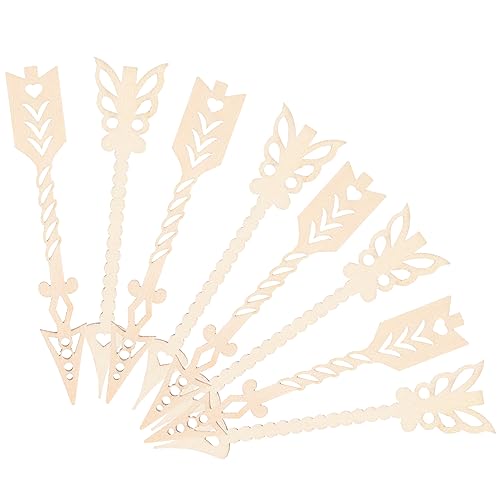 Gatuida 10 Stück Dekorationen aus Holz natürlich DIY Basteldekorationen Ausschnitte Kunsthandwerk DIY Handwerk Ornamente Handwerk Holzpfeil Verzierungen Mini -Pfeile basteln hölzern von Gatuida