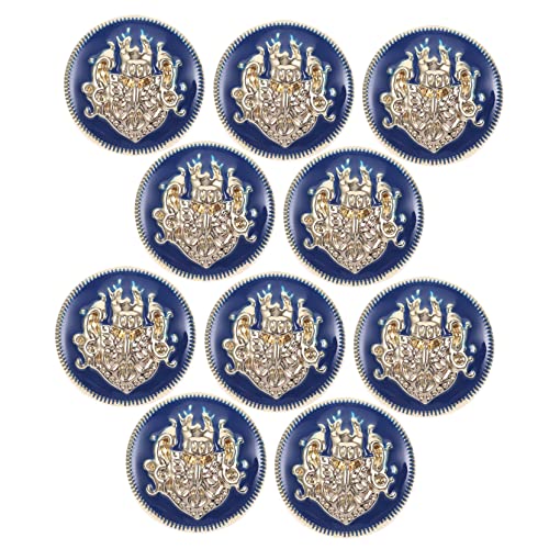 Gatuida 10 Stück Dekorative Nähknöpfe Metall Runde Robuste Knöpfe für Kleidung Jacken Anzüge und DIY Nähprojekte Blau Gold zum Annähen von Gatuida