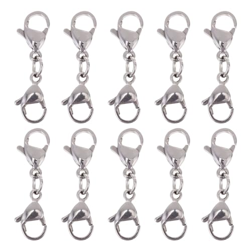 Gatuida 10 Stück Doppelkopf Karabiner Verschlüsse für DIY Schmuck Praktische Verbindungselemente für Armbänder und Mehr für Kreative Projekte von Gatuida