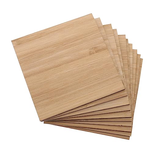 Gatuida 10 Stück Handgemalter Bambus Kind Quadratische Bambuschips Unfertige Bambusscheiben Quadratische Bambusscheiben Unfertige Bambusspäne Diy Leeres Bambushandwerk Diy Hängeetiketten von Gatuida