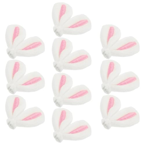 Gatuida 10 Stück Hasenohren-Haarnadelmaterial mit klein Hasenohr für Haarspangen Fell haarschmuck hair accessories entzückender DIY-Charme Verzierungen Ornament Stoff Rosa von Gatuida