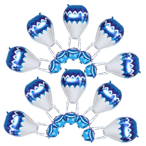 Gatuida 10 Stück Heißluftballon Blaue Aluminiumfolie Gatuida 10 Stück Heißluftballon Blaue Aluminiumfolie von Gatuida