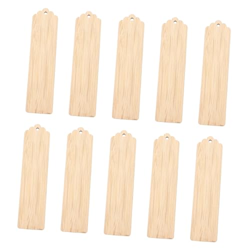 Gatuida 10 Stück Holz Lesezeichen Blanko Beschriften DIY Bastel Holzanhänger Bambus Lesezeichen für Gravur Karten Dekoration und Lehrer Geeignet von Gatuida