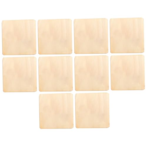 Gatuida 10 Stück Holzchip -Graffiti -Brett Scheiben Kunsthandwerk leer Kreativ Holzhandwerk unfertige Holzspäne natürliche Holzausschnitte Basteln Sie Holzquadrate von Gatuida