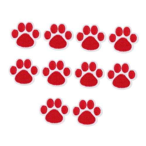 Gatuida 10 Stück Klebe stickerei Patch bestickt Kleidung gestickte Aufnäher Flecken Aufnäher nähen bügeleisen Patches für Pullover nähen handwerk dekoration Flicken für Jacken Stoff rot von Gatuida