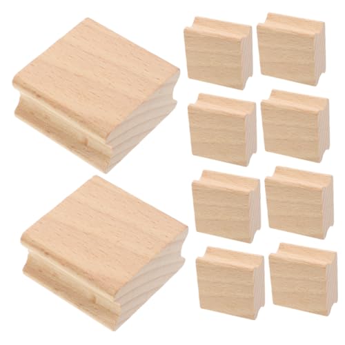 Gatuida 10 Stück Leere Holzstempel Buchenholz für DIY Schnitzprojekte für Scrapbooking Kreative Stempelgestaltung und Handwerksbedarf von Gatuida