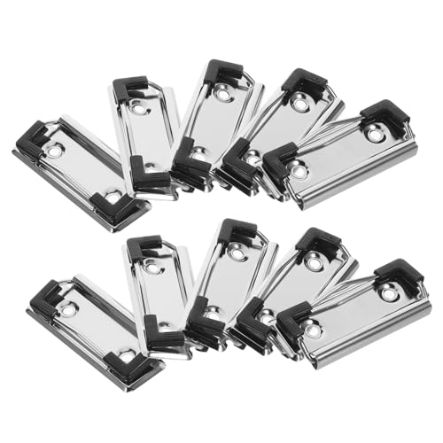 Gatuida 10 Stück Metall Klemmbrett Clips Robuste Büroklammern für Dokumente und Schreibtafeln Montierbare Halterungen mit Starker Klemmkraft Vielseitig für Schule Büro und Haushalt von Gatuida