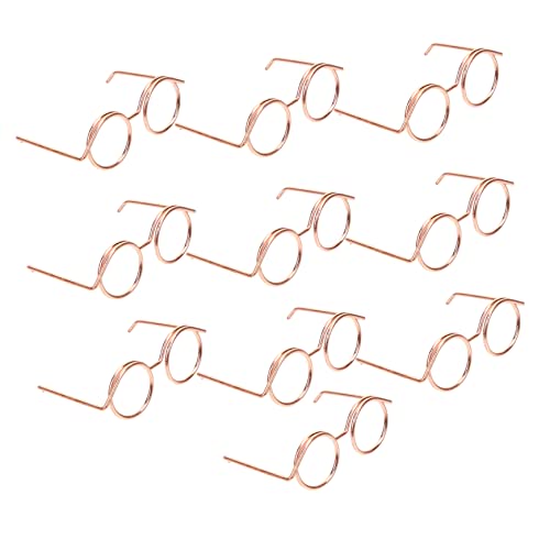 Gatuida 10 Stück Metallbrille Puppenbrillen selber Machen winzig kindertagsgeschenke puppenkleidung Babykleidung Brillen zum Anziehen der Puppe Miniatur-Dinge von Gatuida