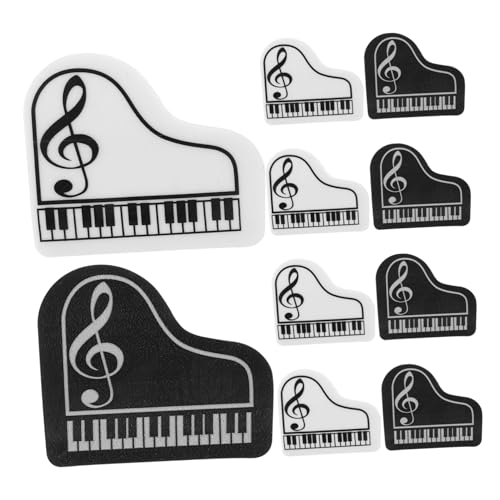Gatuida 10 Stück Piano Förmige Radiergummis Multifunktionale Kreative Radiergummis für Schule und Büro Schwarz und Weiß Leicht und Handlich von Gatuida