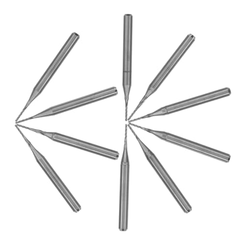 Gatuida 10 Stück Präzisions-gravierbohrer Wolframstahl Cnc Fräser mit Schaft für Holz Metall Kunststoff Pcb Gravur und Fräsarbeiten von Gatuida