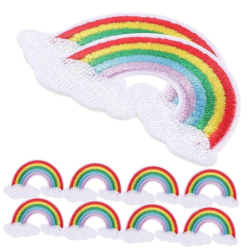 Gatuida 10 Stück Regenbogen Patches Aufbügelbare Stoffaufnäher für Jeans Blusen und Rucksäcke DIY Bastelzubehör für Kleidung Sicher und Langlebig zum Reparieren und Dekorieren von Gatuida