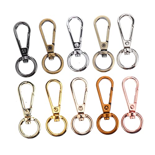 Gatuida 10 Stück Schlüsselanhänger Haken Multifunktionale Taschenverschlüsse Legierung Bunte Aufhänge Clips für Taschen und Schlüssel für Gepäck und DIY Projekte Zufällige Zufällige Farbe von Gatuida