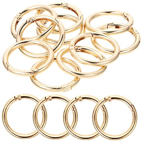 Gatuida 10 Stück Schlüsselbund Runder Schlüsselanhänger Handwerk Flacher Runder Kennerschlüssel Groß Schlüsselanhänger Mit Kette Bronze Aluminium Schlüsselringverschluss Legierung Golden von Gatuida