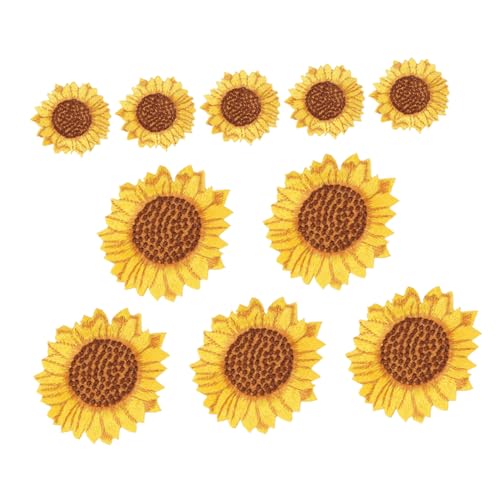 Gatuida 10 Stück Stoffaufkleber Patch Kleine Stickerei Kleiderflicken Für Kleidung Aufnäher Applikation Sonnenblumen Blumen Stickerei Patches Für Jeans Stoffflicken von Gatuida