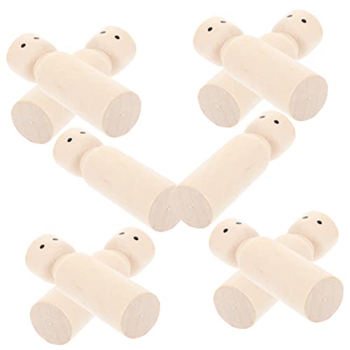 Gatuida 10 Stück Teiliges Blanko Holz Peg Puppen zum Bemalen DIY Holzfiguren zum Basteln Naturbelassene Holzpuppen für Kreative Handarbeit und Dekoration von Gatuida