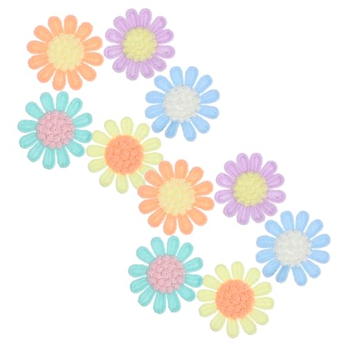 Gatuida 10 Stück Teiliges Blumen Patch für DIY Kleidung Gestickte Applikationen Blau Orange Lila Grün und Gelb für Handarbeiten Tischdekoration und Accessoires von Gatuida