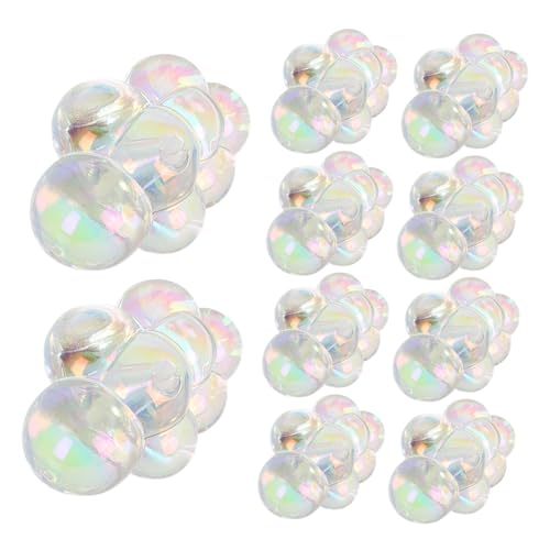 Gatuida 10 Stück Teiliges Bunte Wolkenperlen Transparent DIY Schmuckherstellung Vielseitige Spacer Perlen für Armbänder Halsketten Schlüsselanhänger Farbenfrohe Bastelperlen von Gatuida